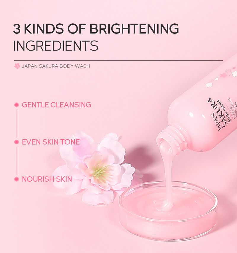 Scrub e trattamenti per il corpo Gel doccia ai fiori di ciliegio giapponese 200 ml Idratante Pelle delicata Detergente Spot_voghion.com