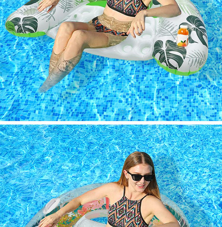 Inflatable Pool Lounge Chair With Armrests & Mesh Seat - Floating Water Hammock For Swimming Beach & Lake (Quick-Dry Heavy-Duty PVC Portable Design)_voghion.com