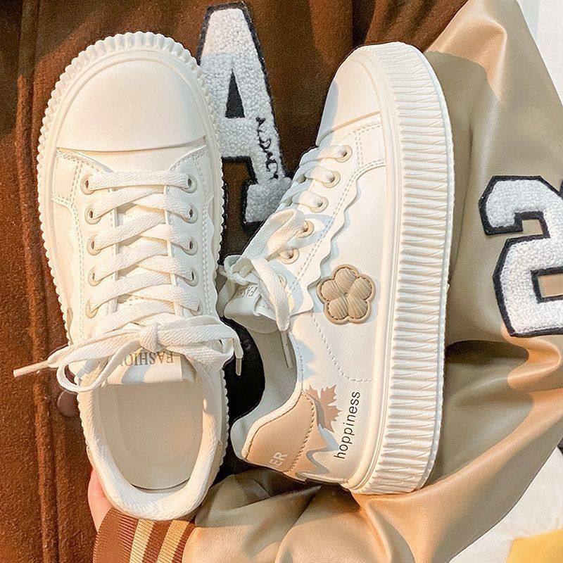 Scarpe bianche abbinate da donna, nuove scarpe bianche traspiranti, versatili, leggere, che aumentano l'altezza delle celebrità di Internet_voghion.com