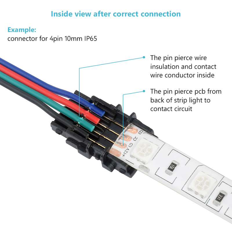 5pcs/lot LED Strip Connector 2pin 3pin 4pin 5pin Quick Use Terminals Connection Cable For 3528 5050 Led Strip To Wire Extensio_voghion.com
