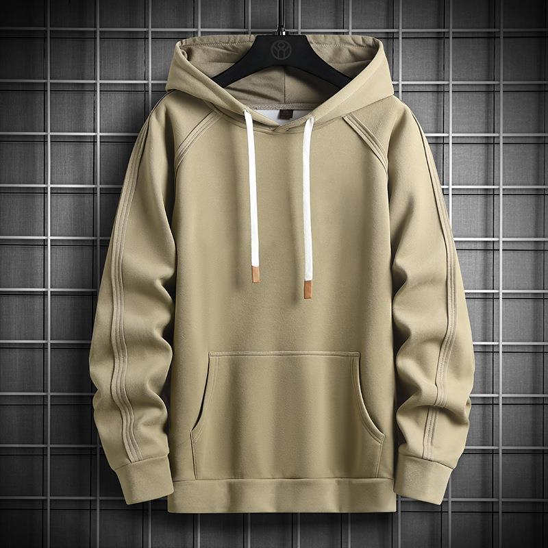 Abbigliamento maschile felpa con cappuccio in cotone da uomo semplice tinta unita maglietta a maniche lunghe da uomo top da uomo_voghion.com