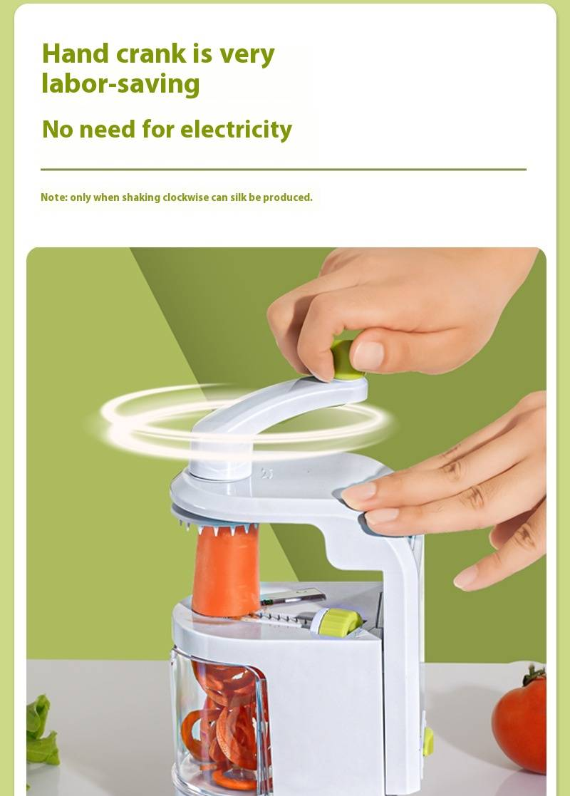 Affettatrice manuale a manovella per patate a cascata, tagliatrice a spirale per cipolle, carote, cetrioli, zucchine, utensile da cucina gratuito, tagliaverdure multifunzione._voghion.com