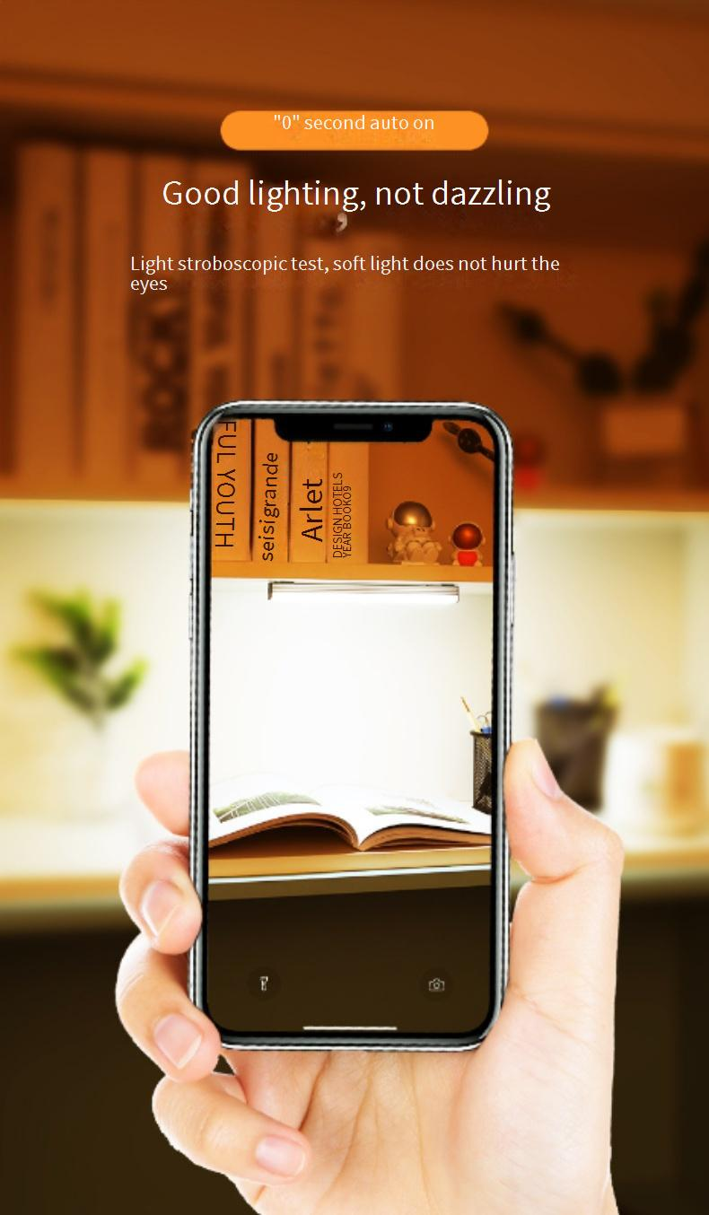 Veilleuse LED magnétique rechargeable pour chambre/placard (marche/arrêt automatique, 3 modes d'éclairage, réglable à 360°, intensité variable, blanc chaud/blanc froid)_voghion.com