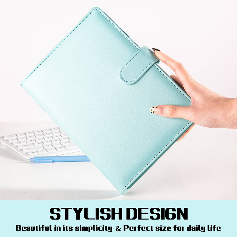 A5 Pastel PU Leather Binder Notebook – Refillable Planner With Zipper Pocket, Card Slots & Cash Holder – Premium Lined Journal For Work_voghion.com