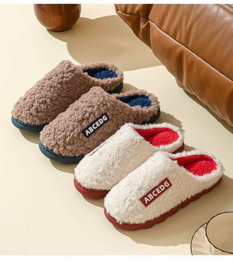 NEW Cotton And Fleece Indoor Couple Slippers For Men And Women In Autumn And Winter_voghion.com