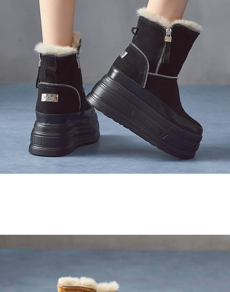 Women's Shoes Now Boots New Thick Cotton Shoes Thick Sole Warm Inner Height Increase Winter Plus Fleece_voghion.com