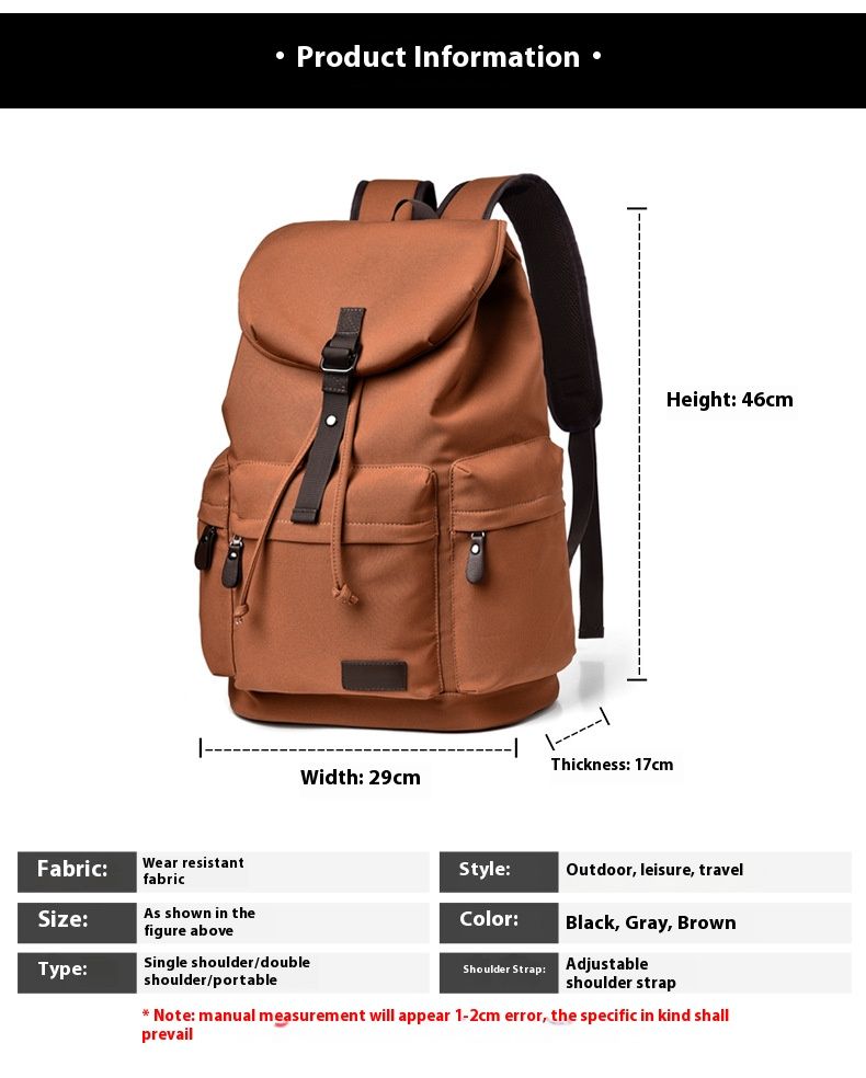 Versatile Casual Backpack For Travel & Daily Use - Lightweight, Durable & Stylish Unisex Design With 15-Inch Laptop Compartment_voghion.com