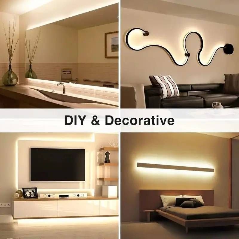 Tira de luz de neón flexible con control táctil USB de 5 V, LED impermeable y ajustable para decoración del hogar y retroiluminación del dormitorio._voghion.com