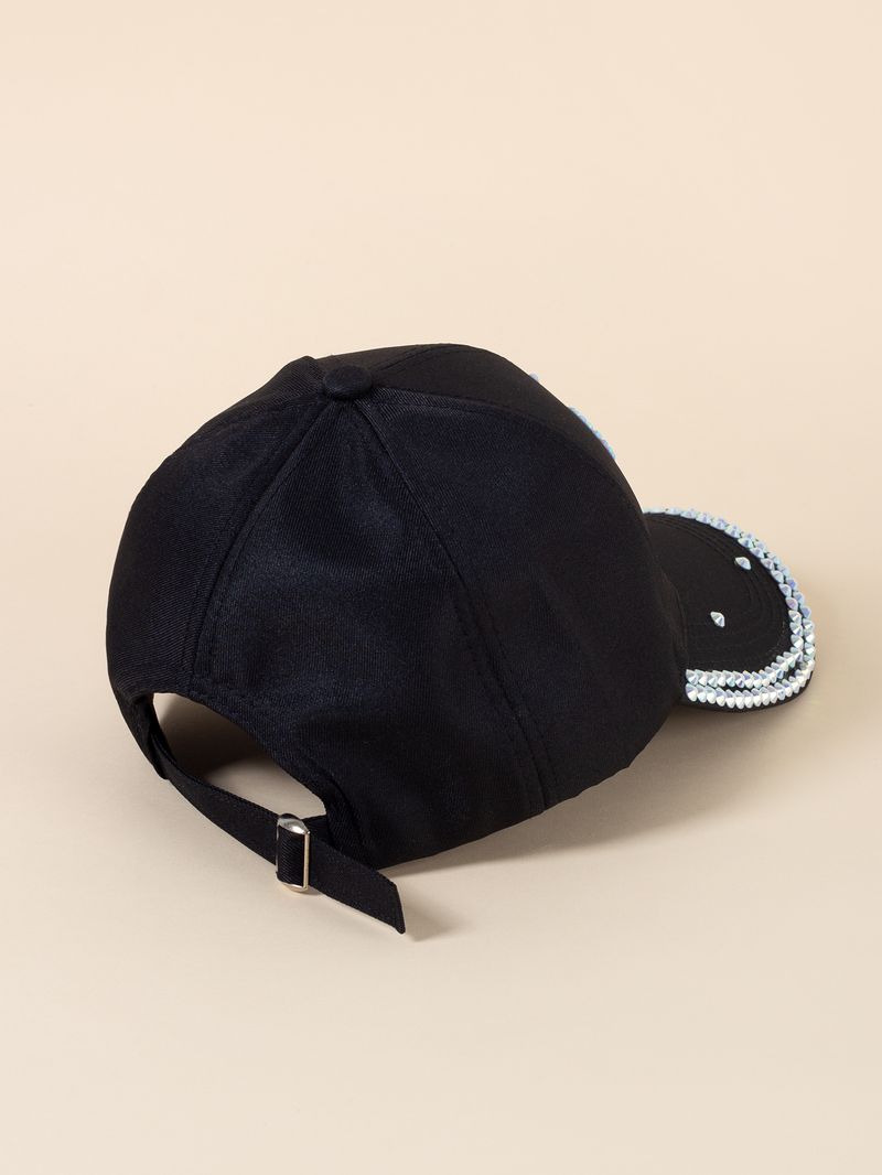 Sombrero para mujer de verano, informal, combinable, con pico de pato, moderno, con diamantes de imitación, para el sol, con cara visible, gorra de béisbol pequeña, a la moda._voghion.com