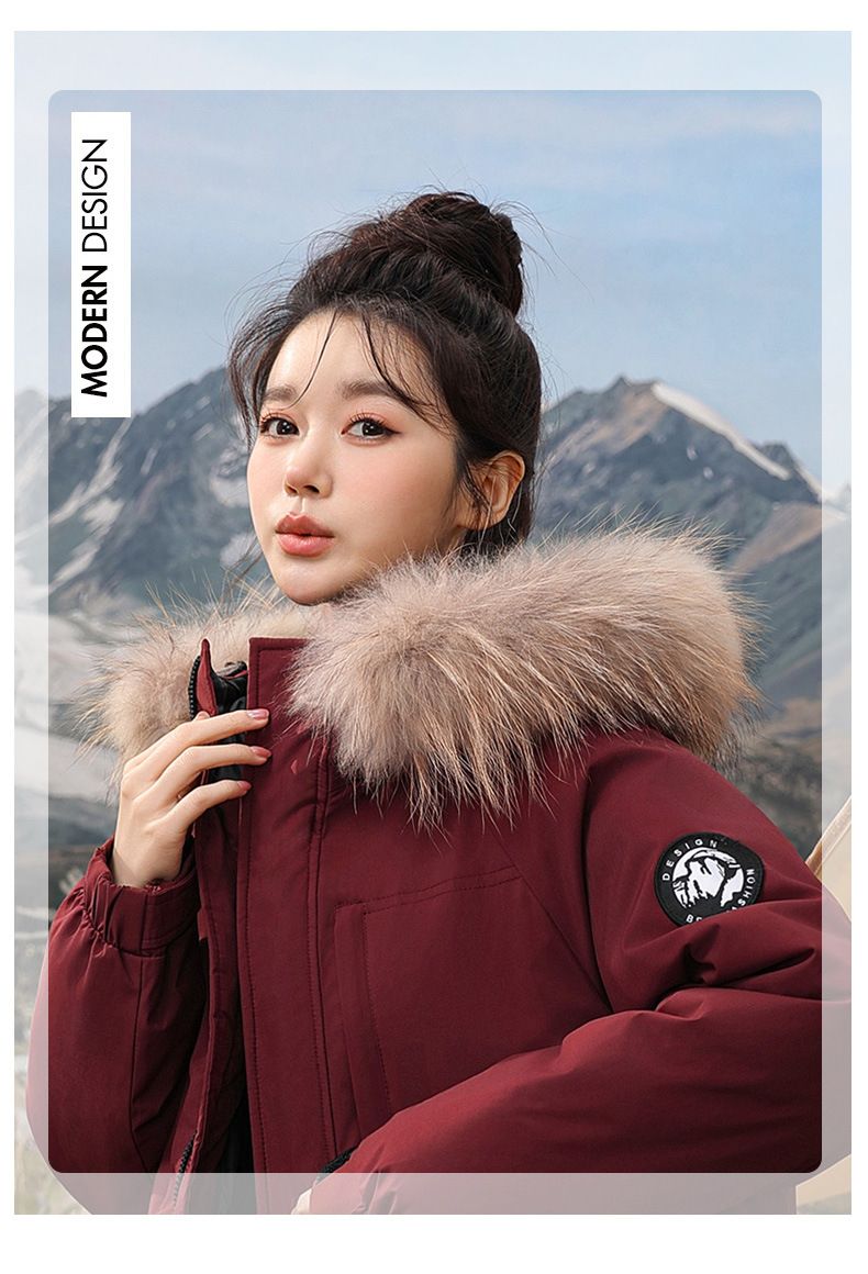 Kurze Pufferjacke für Damen im Winter mit Kunstpelzkapuze – kuschelig warme Oberbekleidung mit Fleecefutter für lässige Streetwear_voghion.com