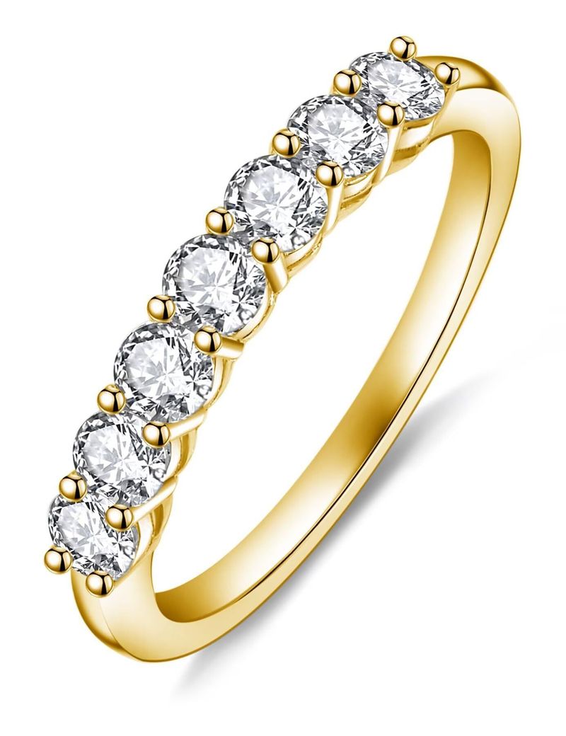 Anello impilabile Lives Three Worlds Diamond da 1 carato per donna, semplice, alla moda, versatile e di alta qualità._voghion.com