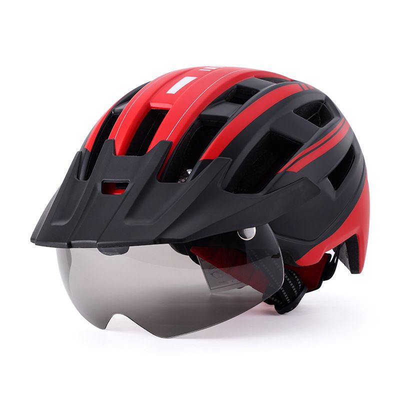 Mountainbikehelm Vëloshelm Männer a Fraen Magnéitesch Brëll mat Rand Vëloshelm_voghion.com