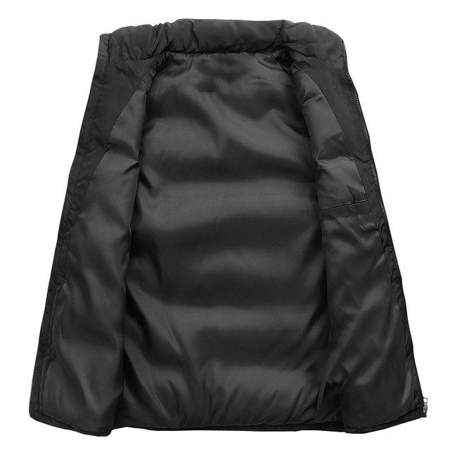 Men's Jacket Winter Warm Coats For Men Thickened Stand Collar Down Vest Oversized Jackets Puffer Vest Sleeveless Zipper Coat_voghion.com