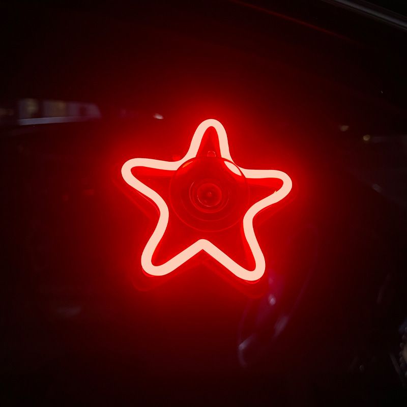 Car Windows, Neon Pentagram Interior Modification, Luminous LED Ambient Lights, DIY Cigarette Lighter Tray_voghion.com