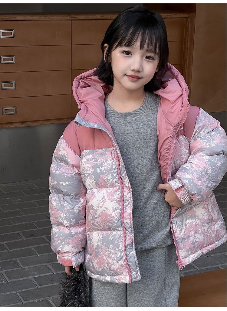 Girls' Puffer Jacket – Stylish 90% White Duck Down Coat For Winter (3 Colors, 6 Sizes, Camo Option)_voghion.com