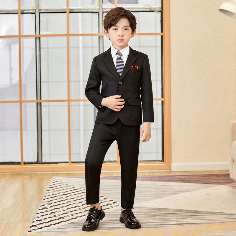 Terno de jaqueta para meninos, terno infantil de outono e inverno, roupas infantis, terno de anfitrião de florista de casamento, roupas infantis médias e grandes_voghion.com