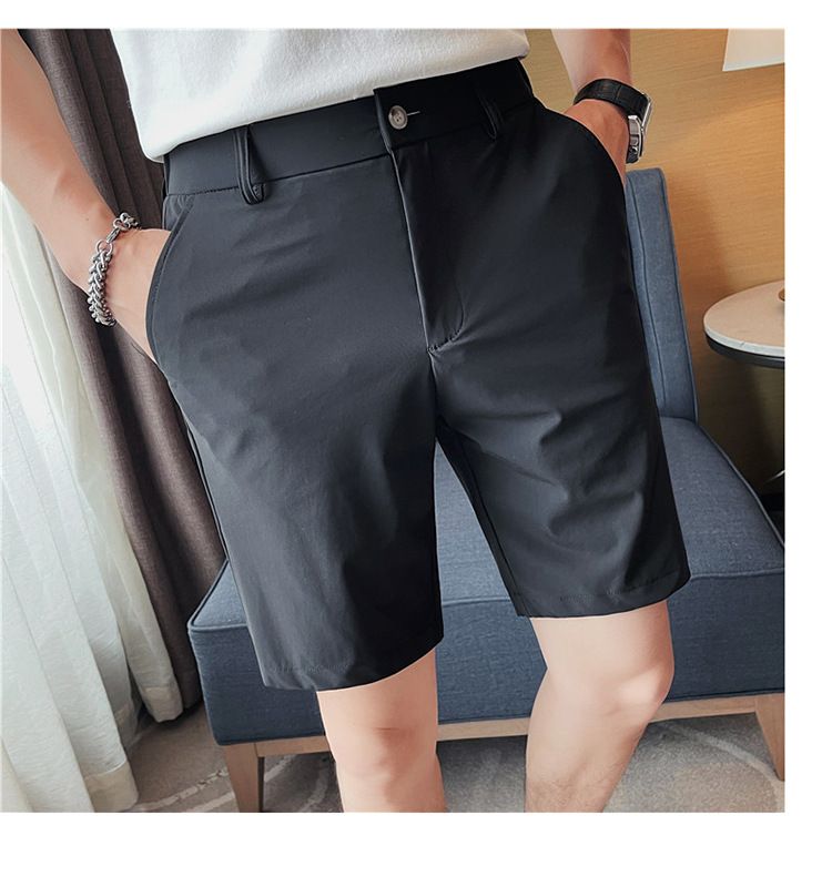 Sommer dünne neue männer casual shorts erfrischende eis seide baumwolle schlanke shorts bequeme hohe elastische herren shorts_voghion.com