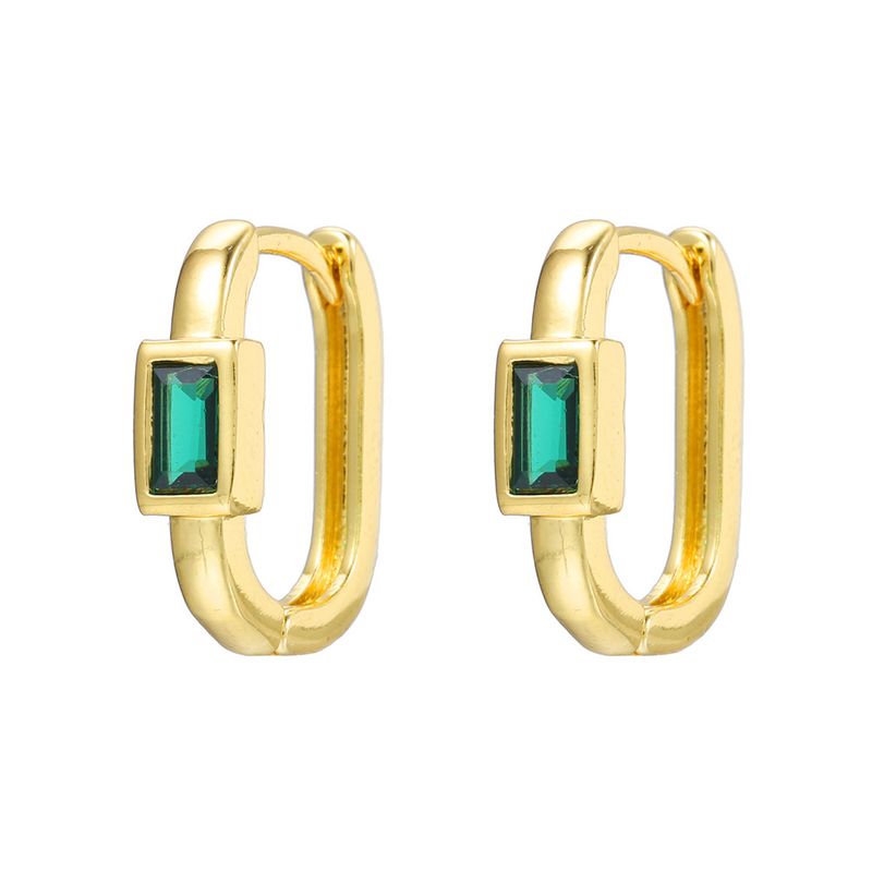 Women’s Jewelry Set Fashion Personality Colored Zircon Ear Buckles Copper Plated With Real Gold Ins Metal Style U Shaped Earrings Ear Clip Jewelry_voghion.com