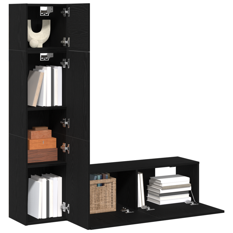 3-teiliges Wand-TV-Set in Schwarz Eiche_voghion.com