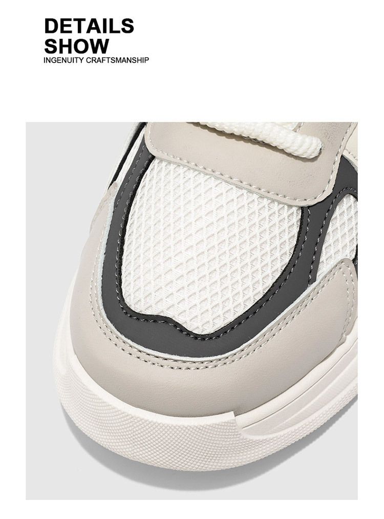 Herbst Neue atmungsaktive Mesh-Weiß Herren Trendy Vielseitige Sport Casual Sneakers mit dicken Sohlen Papa Schuhe_voghion.com