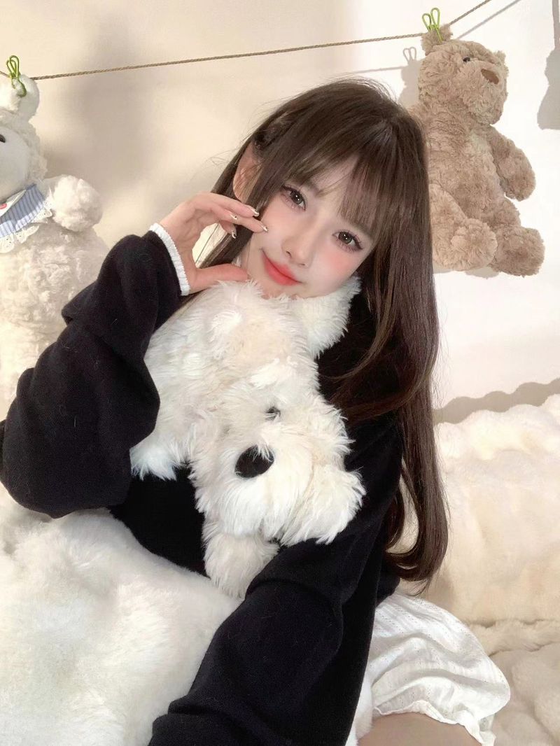 West Highland Design Süßer Plüschschal in Volltonfarbe für den Winter, warm und kältebeständig für Damen_voghion.com