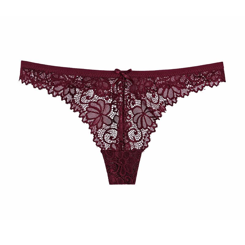 String sexy en dentelle et coton pour femme, taille basse, respirant, 2025D, entrejambe, Pure Desire_voghion.com