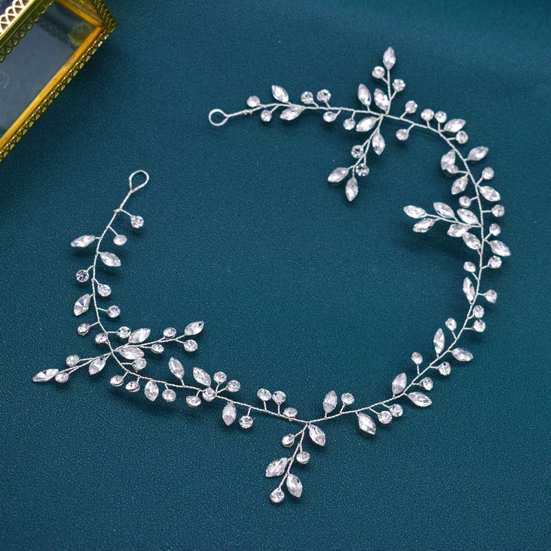 Drahokamenový pásek do vlasů Ručně kroucená ohebná čelenka Čelenka Diamantové doplňky na svatební párty_voghion.com