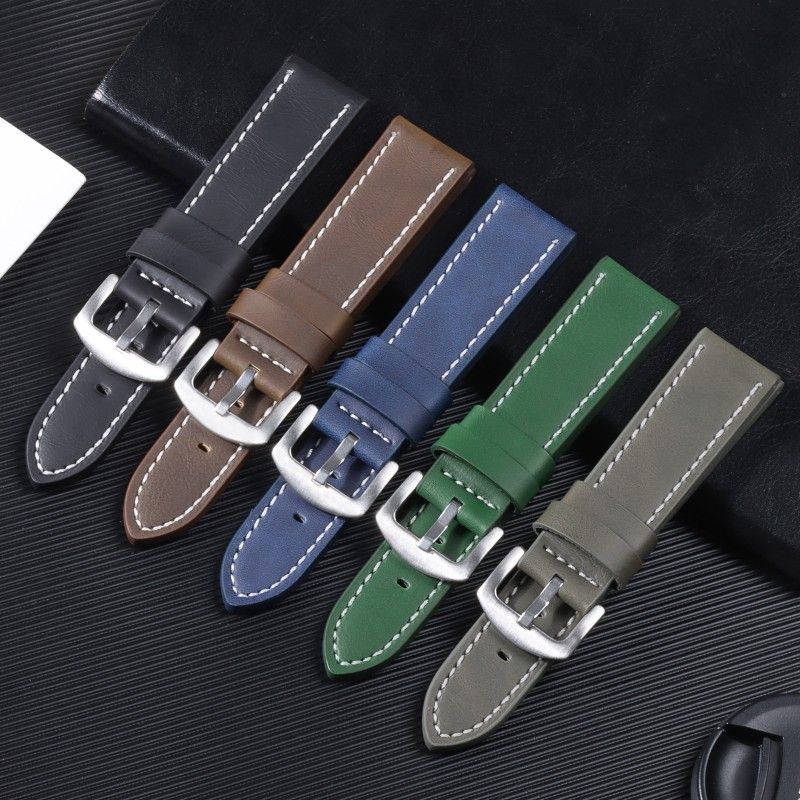 Klockarmband Moderiktigt armband för skurna kanter, män och kvinnor, genom 18 mm, 20 mm, 22 mm, 24 mm, fyrkantigt silverspänne_voghion.com