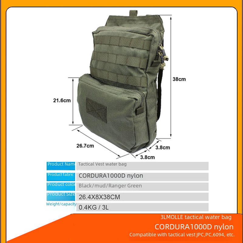 3L taktesche Waassersak Rucksack JPC taktesch Weste Waassersak Reiden Biergbesteigung Waassersak Hydratatiounspak_voghion.com