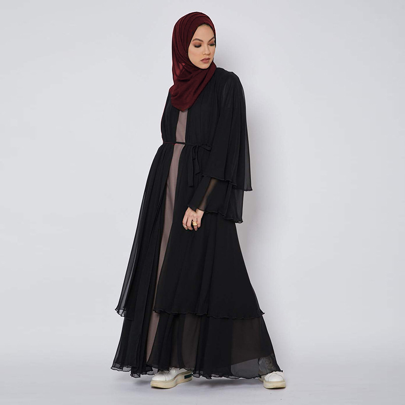 Damenbekleidung Einfarbig Elegant Große Größe Lose Damen Robe Strickjacke Kaftan_voghion.com