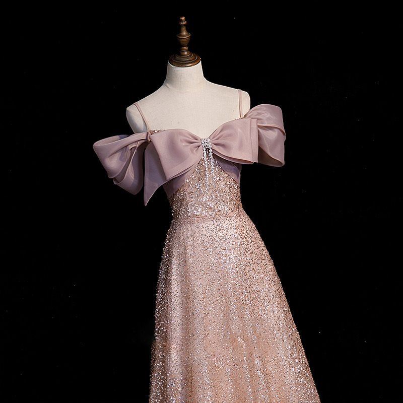 Robe de soirée asymétrique à paillettes, nouvelle robe de banquet, robe de bal_voghion.com
