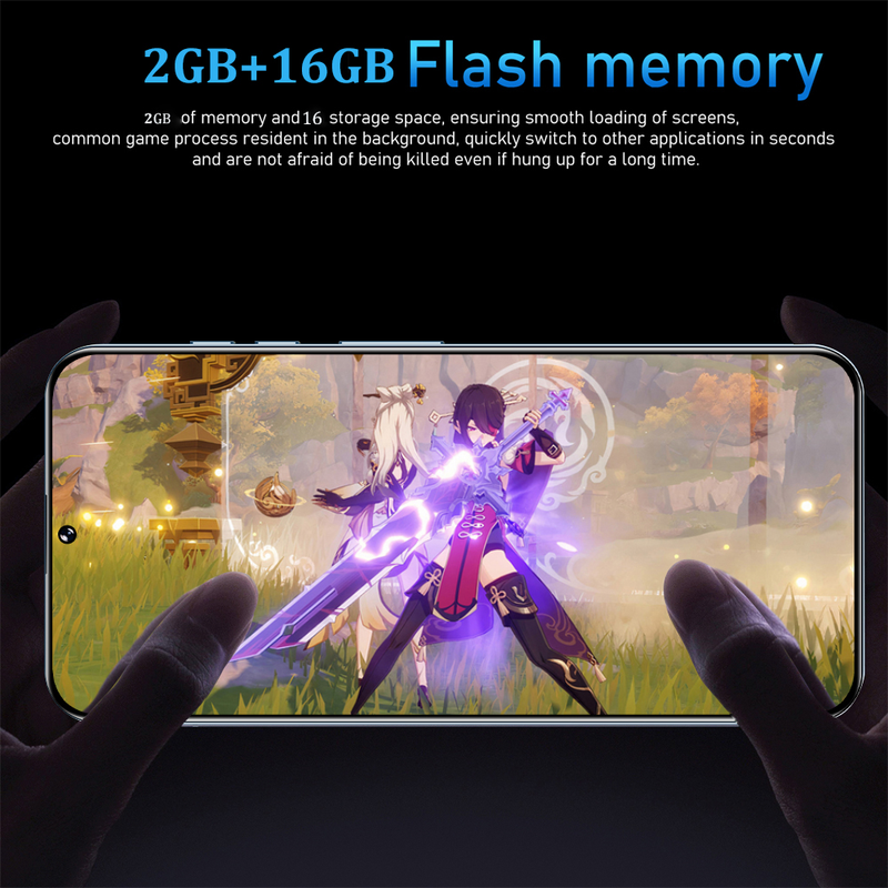 Ny M13 PRO Mobiltelefon 6,8 tum 2GB +16GB Ge 128GB Minneskort 540*960 Pixel Fingerprint Lås upp två SIM-kort och ett TF-kort Mobiltelefon_voghion.com