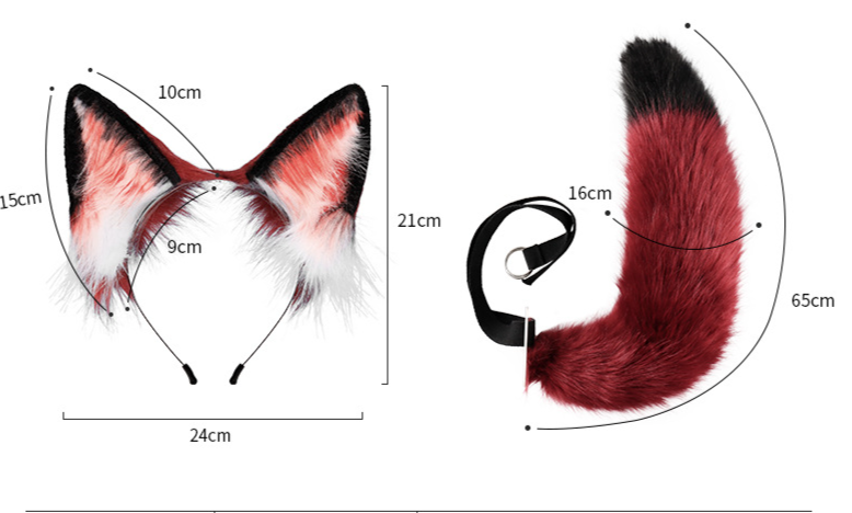 Cosplay a mano orecchie di animali set di animali oggetti di scena orecchie di volpe fascia per capelli coda di volpe accessori_voghion.com
