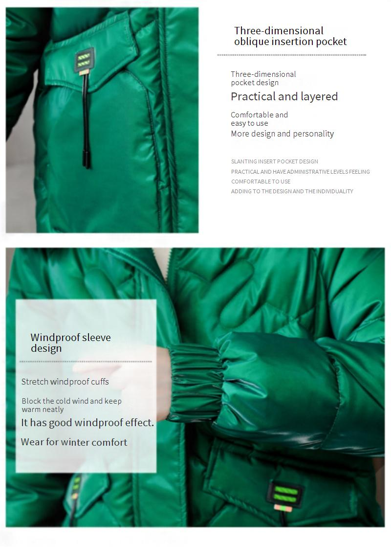 Women's Long Puffer Coat Winter Jacket With Glossy Finish Oversized Hooded Parka Lightweight Quilted Down Alternative Zipper Closure_voghion.com