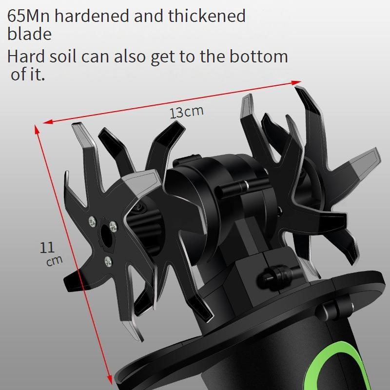 Cordless Electric Cultivator - Lightweight 0.6kg Handheld Tiller For Gardening, Weeding & Soil Loosening With 550W Motor & Detachable Tines_voghion.com