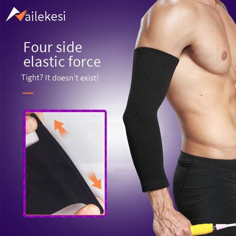 Nylon & Spandex Sports Elbow Arm Sleeve - Compression Support For Basketball, Running, Gym Workouts - Unisex S/M/L Sizes For Joint Warmth_voghion.com