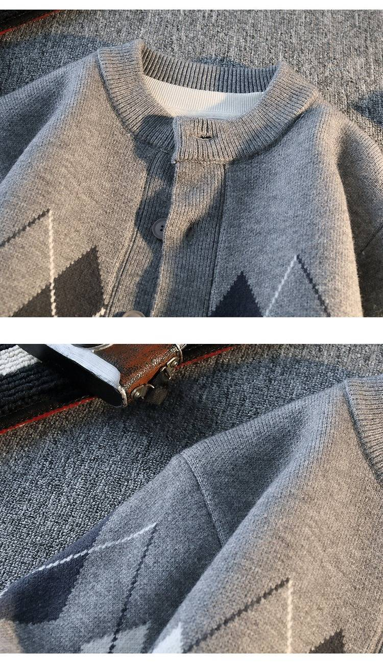 Übergroßer Herren-Strickcardigan – Vintage-Pullover mit offener Vorderseite und Struktur (M/L/XL/2XL/3XL/4XL, Acryl-Polyester-Mischung, maschinenwaschbar, entspannte Passform)_voghion.com