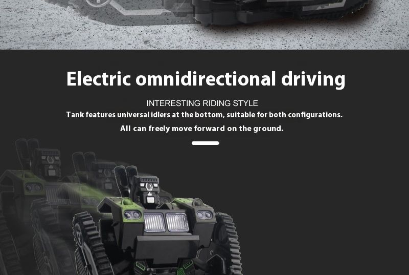 Tank Robot Toy – Electric Omnidirectional Vehicle With LED Lights & Music (No Remote, Gesture Control, STEM Learning, For Boys & Girls 4-6 Years)_voghion.com