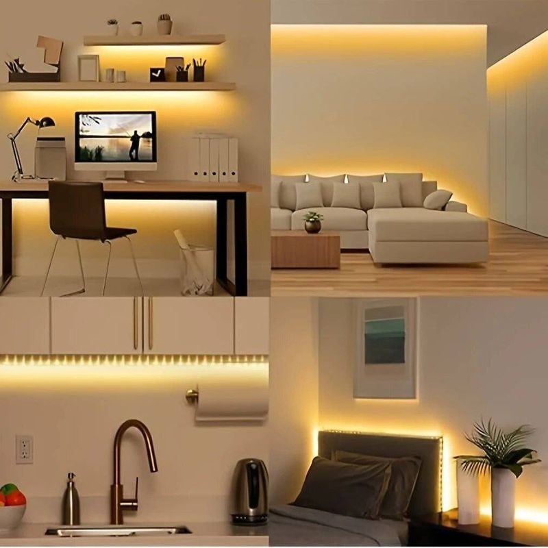 Striscia luminosa a LED alimentata a batteria da 5 V con contenitore per batterie AA, chip 3528, 30 LED/m, angolo del fascio di 120° per scatole regalo e decorazioni per riporre gli oggetti, certificata CE UE_voghion.com