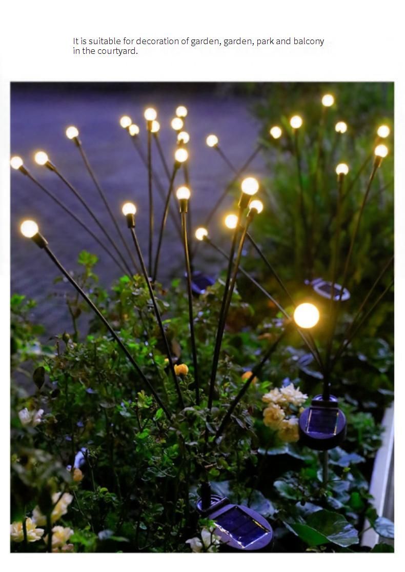 Luces LED solares de luciérnaga para jardín, decoración de exteriores, Navidad, césped y patio. Blanco cálido y a color._voghion.com