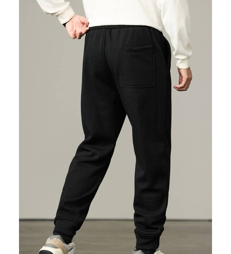 Pantaloni invernali da uomo foderati in pile - Pantaloni dritti dalla vestibilità comoda con morbido tessuto a maglia, comodi ed eleganti per l'uso quotidiano (nero, S-4XL)_voghion.com