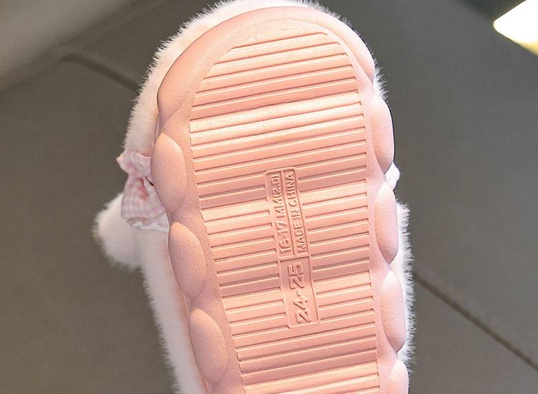 Pantofole invernali morbide e comode per mamma e bambini, per bambini e neonati - Calde pantofole in peluche per interni/esterni con suola antiscivolo (rosa/viola/bianco)_voghion.com