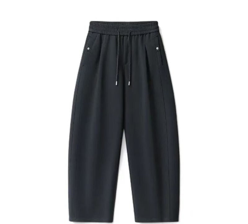 Men's Relaxed Fit Cargo Joggers - High Waist Drawstring Wide-Leg Pants With Dropped Crotch, Soft Cotton Blend For Casual & Streetwear_voghion.com