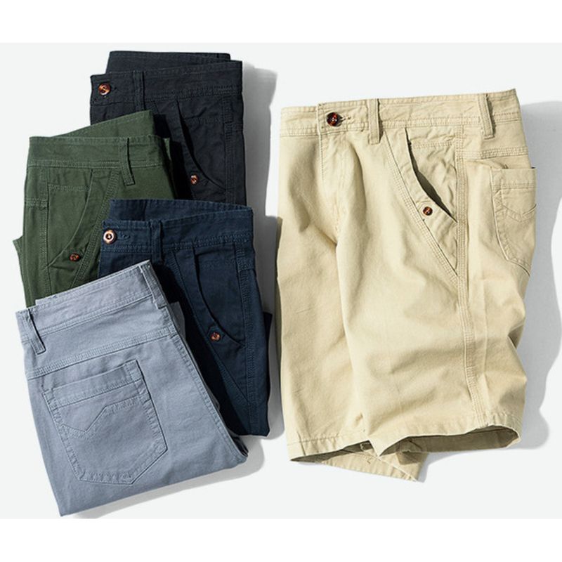 Shorts cargo masculinos de verão, estilo coreano, simples, leve e luxuoso, soltos e elásticos, 17351_voghion.com