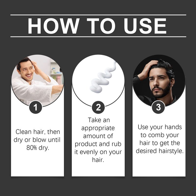 Aromatische Stylingcreme für Männer, erfrischendes Styling, dreidimensionales Styling, nicht fettende Haarcreme_voghion.com