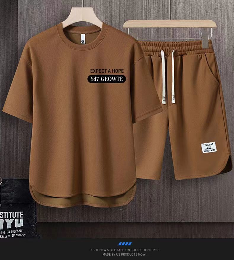 Ropa de hombre Traje de verano para hombre, pantalones cortos casuales de manga corta, un conjunto completo de ropa deportiva de verano para hombre que combina con todo, un conjunto de camisetas para hombre_voghion.com