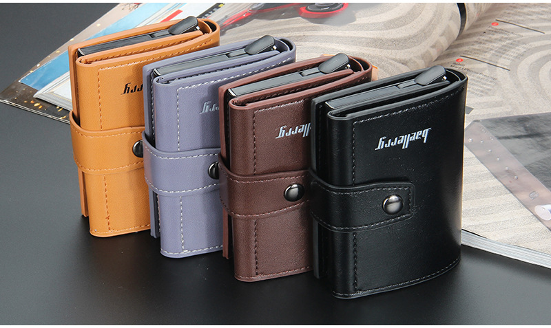 Men's Card Holder European and American Automatic Pop-up Card Buckle Card Clamp New Metal Aluminum Case Card Holder_voghion.com