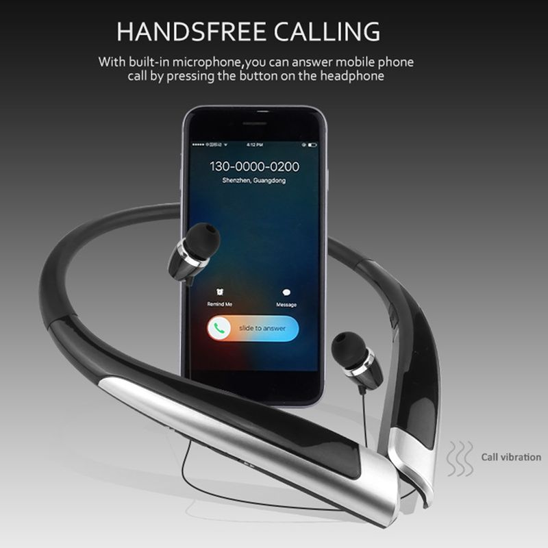 HBS-1100 Bluetooth-Kopfhörer, am Hals montiert, geräuschunterdrückend, Stereo-Surround, starker Bass, Freisprech-Musik-Player, universell_voghion.com