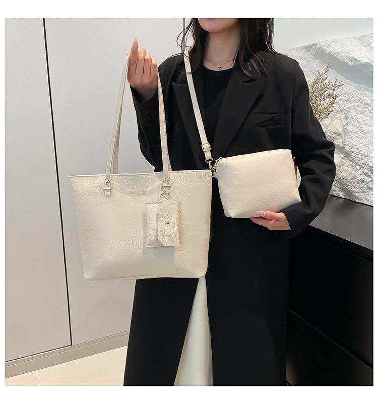 Women's Bags Combination Three Piece Large Capacity Underarm Bag New Fashion Casual Texture Commuting Women's Shoulder Tote Bag_voghion.com
