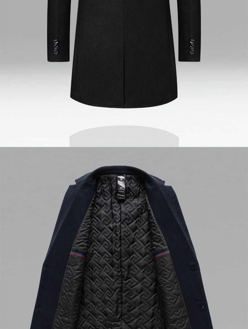 Mid-Length Wool Blend Coat For Men – Business Casual Overcoat With Notch Lapel (L-5XL, Winter, Navy/Gray/Black)_voghion.com
